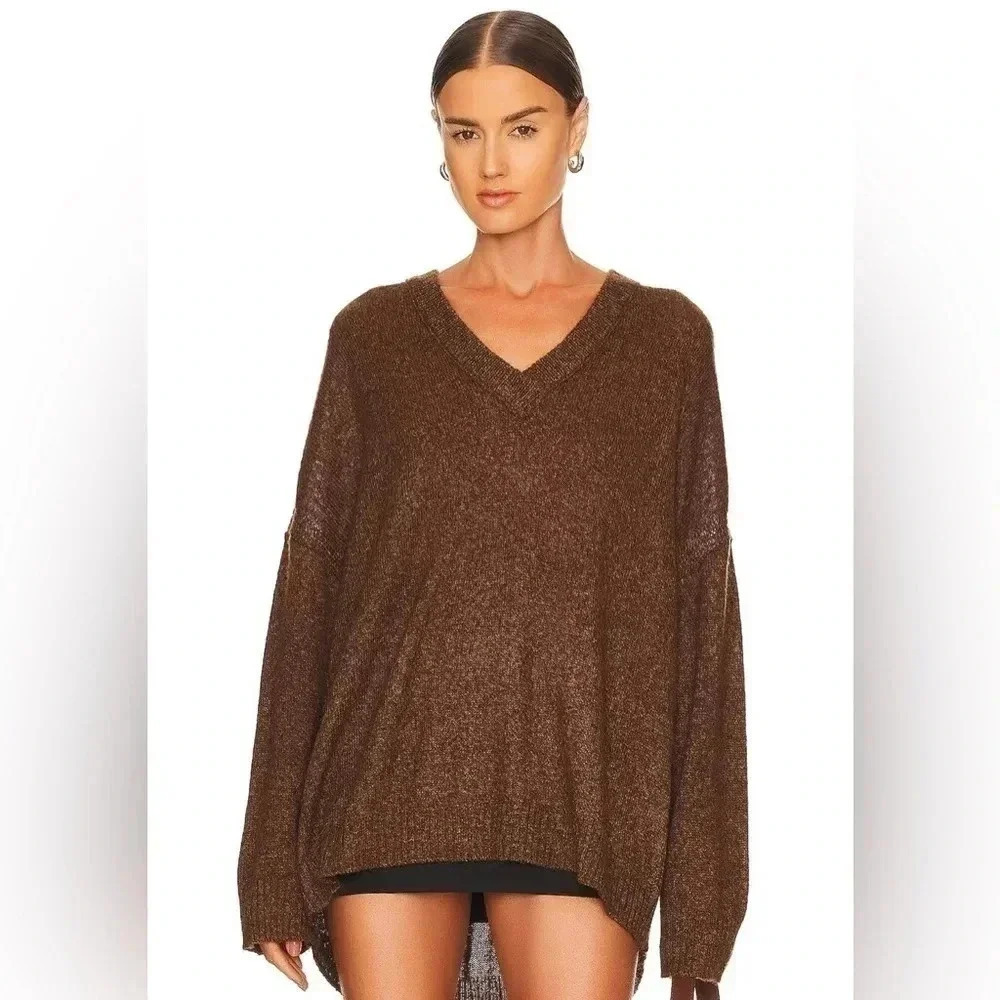 Show Me Your Mumu Sweater Revolve Ozzy Chocolate Oversized Sweater Size XS